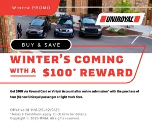 Uniroyal Get Up To $100 Winter Rebate Offer